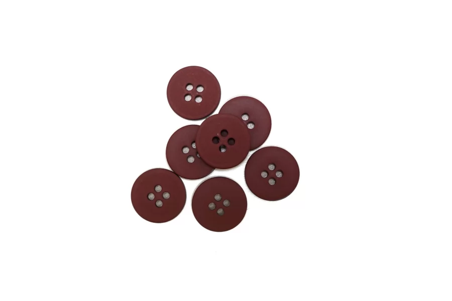 Пуговица  пластик  15 мм Бордовая (M-3)  17112584