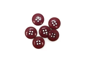 Пуговица  пластик  15 мм Бордовая  (M-3)  17112585