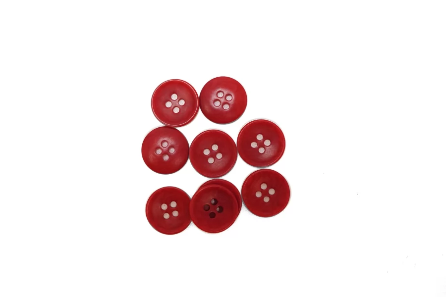Пуговица  пластик  15 мм красная (M-3)  17112595