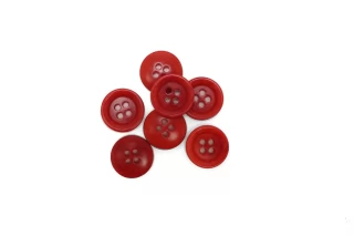 Пуговица  пластик  15 мм красная (M-3)  17112596