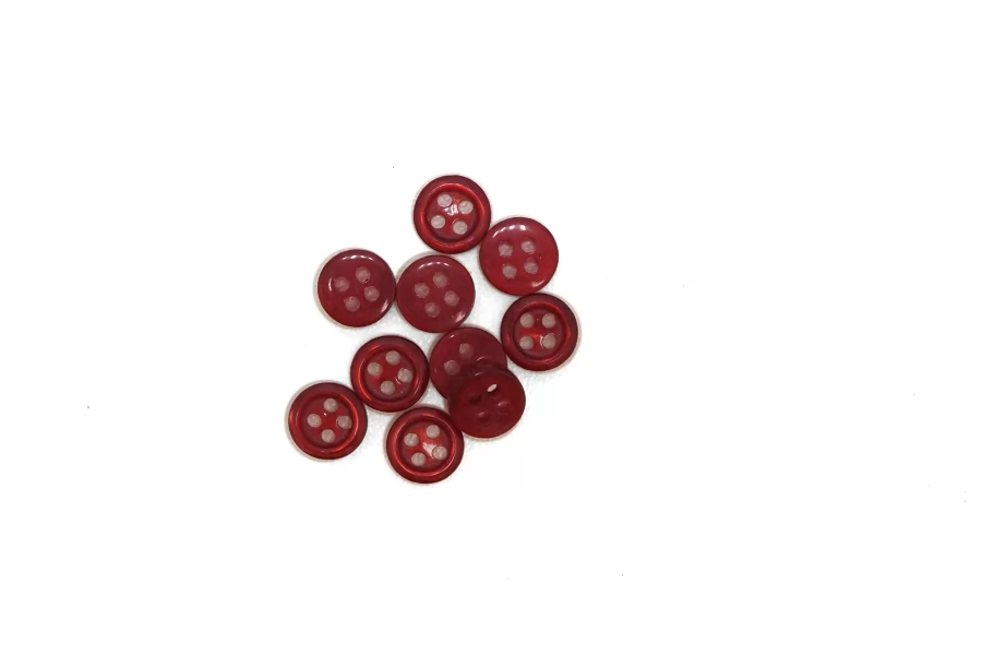 Пуговица  пластик  8 мм красная (M-3)  17112597