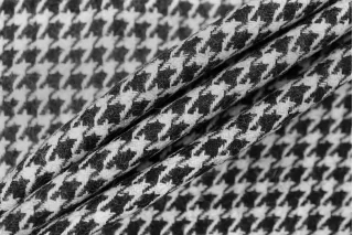 Твид шерстяной ALEXANDER MCQUEEN Гусиная лапка чёрно-молочная TRC H60/1 FF40 20022604