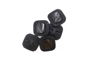 Пуговица пластиковая на ножке графит с перламутровой вставкой 25 мм (L-3) 26112576