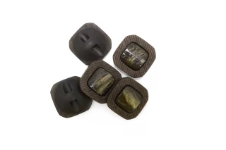 Пуговица пластиковая на ножке Коричневая с перламутровой вставкой 20 мм (L-3) 26112580