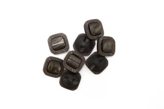 Пуговица пластиковая на ножке Коричневая с перламутровой вставкой 15 мм (L-3) 26112581