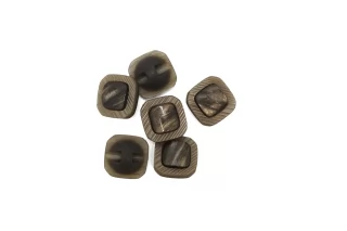 Пуговица пластиковая на ножке светло-коричневая с перламутровой вставкой 15 мм (L-3) 26112584