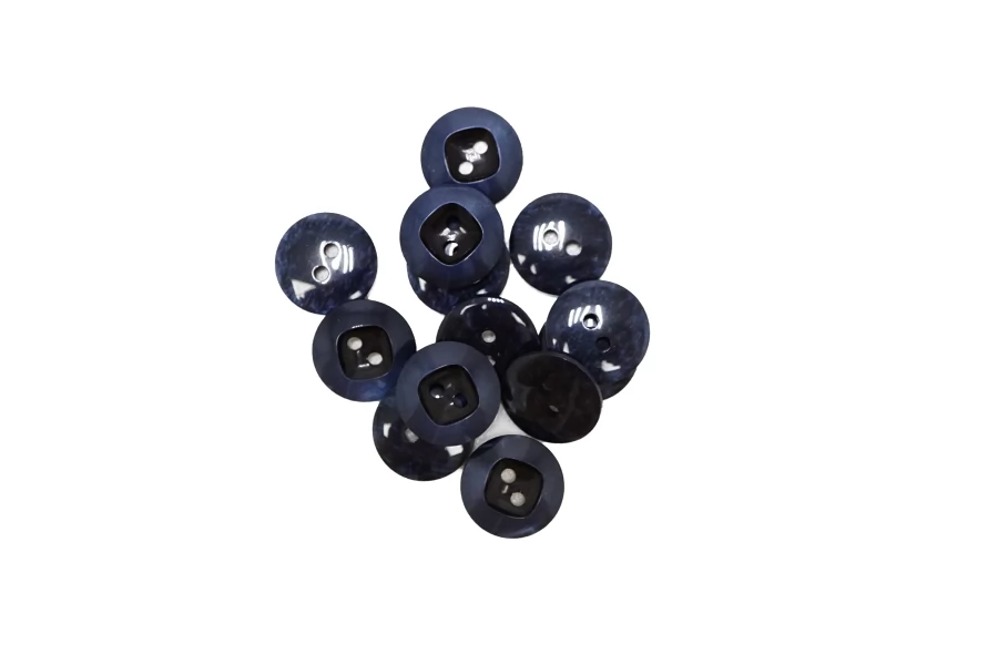 Пуговица костюмная пластик Синяя 15 мм  (L-3)  26112594
