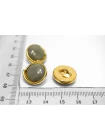 Пуговица металлическая Пыльно оливковая в золоте 15 мм  (К-3)  27112518