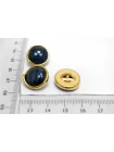 Пуговица металлическая Синяя в золоте 15 мм  (К-3) 27112522