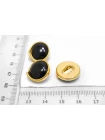 Пуговица металлическая Черная в золоте 15 мм  (К-3) 27112524