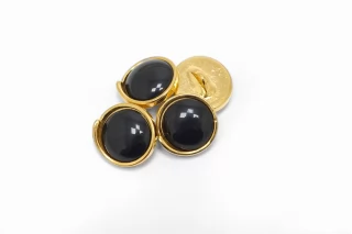 Пуговица металлическая Черная в золоте 15 мм  (К-3) 27112524