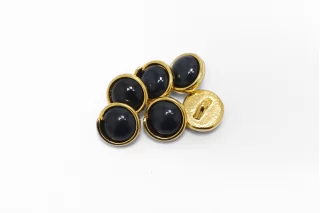 Пуговица металлическая Черная в золоте 12 мм  (К-3) 27112525