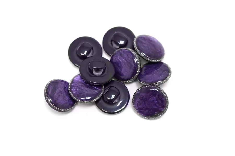 Пуговица пластиковая на ножке  Фиолетовая 15 мм  ( J-3)  27112556