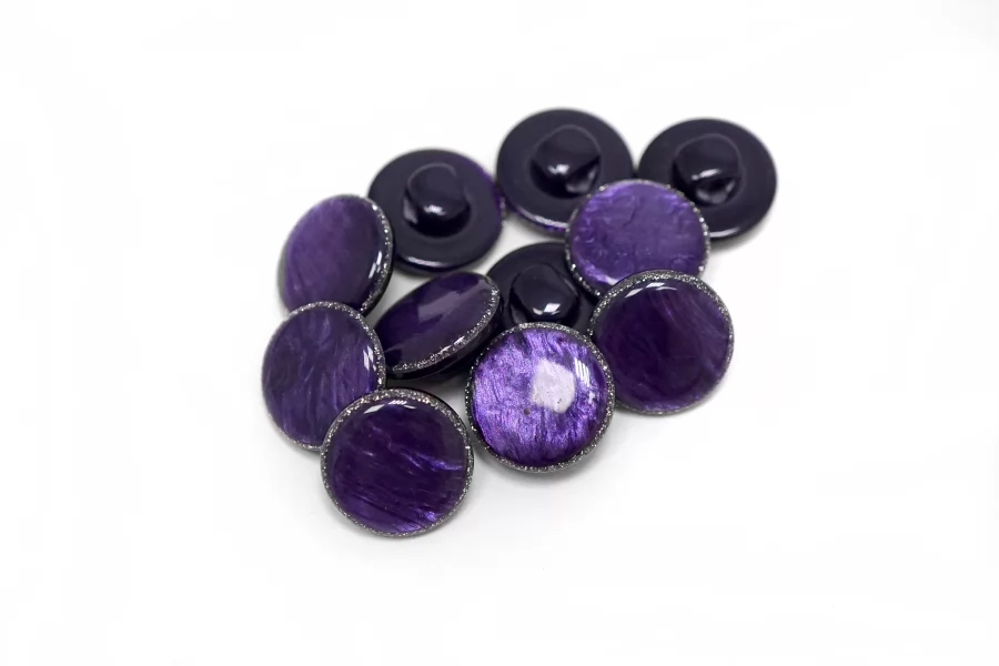 Пуговица пластиковая на ножке  Фиолетовая 12 мм  ( J-3)  27112557