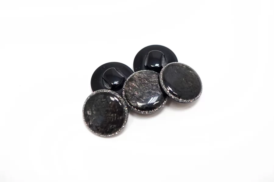 Пуговица пластиковая на ножке  Графит 15 мм  ( J-3)  27112560