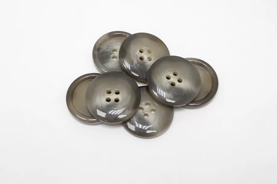 Пуговица пластиковая  Серая под рог 28 мм  ( J-3)  27112590
