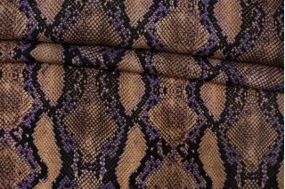 Вискоза твиловая плательно-блузочная PINKO Рептилия фиолетово-бежевая SF H21/7 I30 14012653