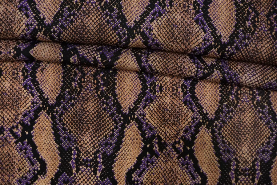 Вискоза твиловая плательно-блузочная PINKO Рептилия фиолетово-бежевая SF H21/7 I30 14012653