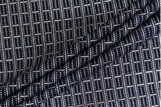 Трикотаж шёлковый с хлопком Сине-белый SF H41/3 W40 14012655