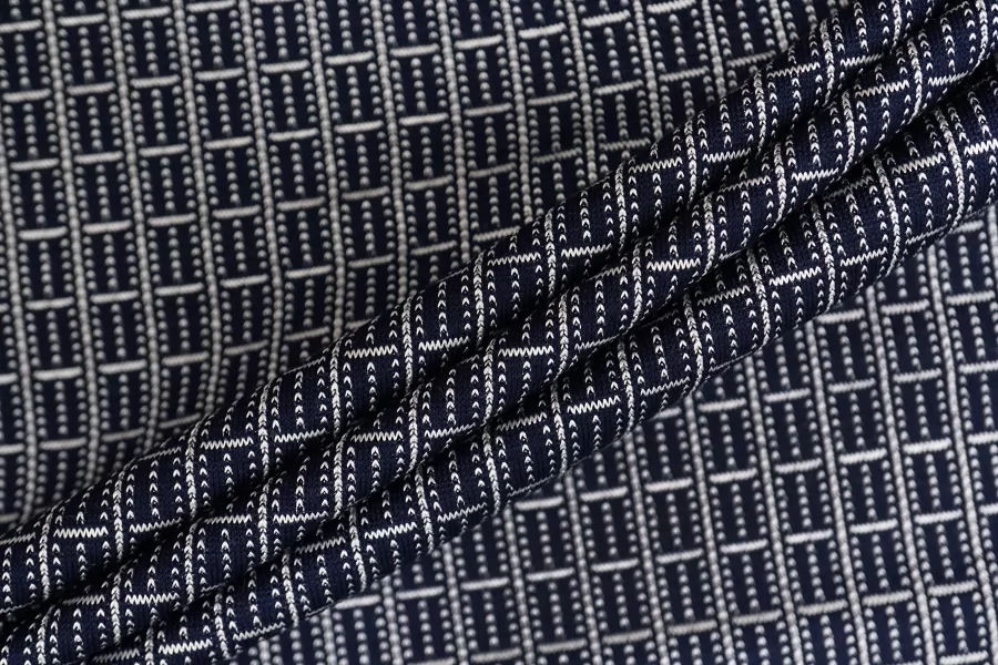 Трикотаж шёлковый с хлопком Сине-белый SF H41/3 W40 14012655