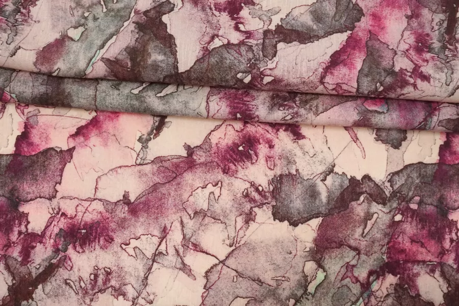 Плательно-костюмная шерсть фактурная LORO PIANA Акварель розово-зелёная BNC H60/1 FF10 25032609