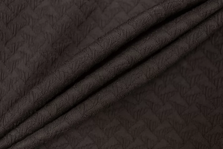 Жаккард костюмный хлопковый Тёмно-коричневый BNC H34/2 M50 25032619