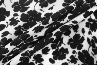 Креповая вискоза N21 Чёрно-белые цветы BNC H21/5 H60 25032633