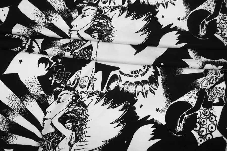 Вискозный трикотаж Чёрно-белый абстракция с девушками BNC H43/5 V00 25032634