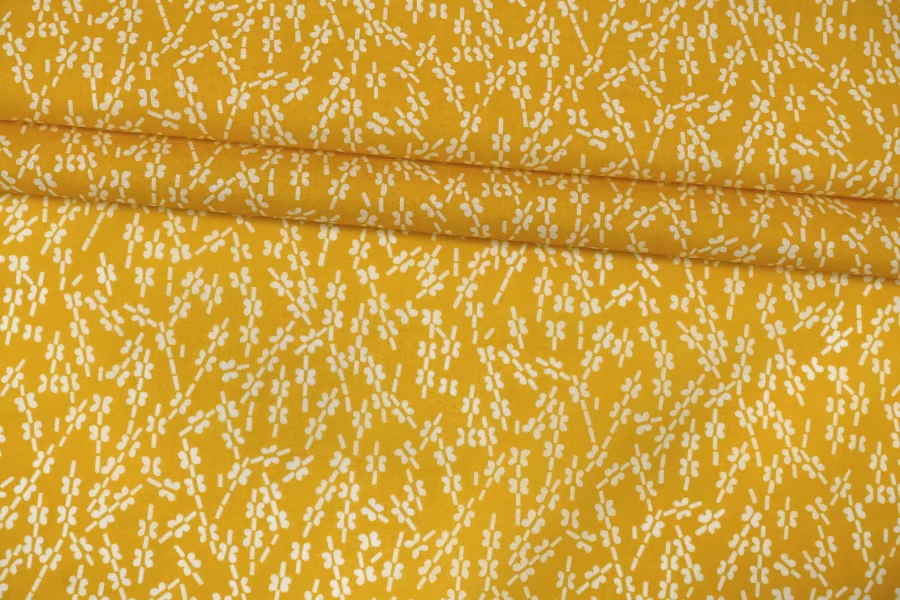 Батист хлопковый Бело-жёлтая абстракция BNC H2/2 A22  25032640