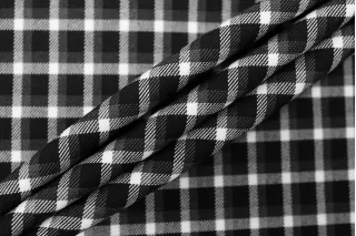 Хлопок-стрейч костюмно-плательный Чёрно-белый в клетку BNC H11/1 B60 26032615