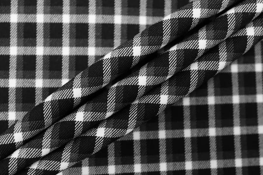 Хлопок-стрейч костюмно-плательный Чёрно-белый в клетку BNC H11/1 B60 26032615