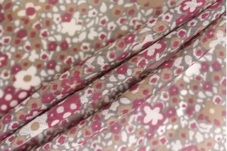 Батист хлопок с шелком Цветы на сером SF H2/3 O10 7042615