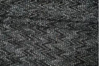 Трикотаж вязаный с шерстью MISSONI Чёрно-серо-голубой зигзаг CVC H49 Z70 20052661