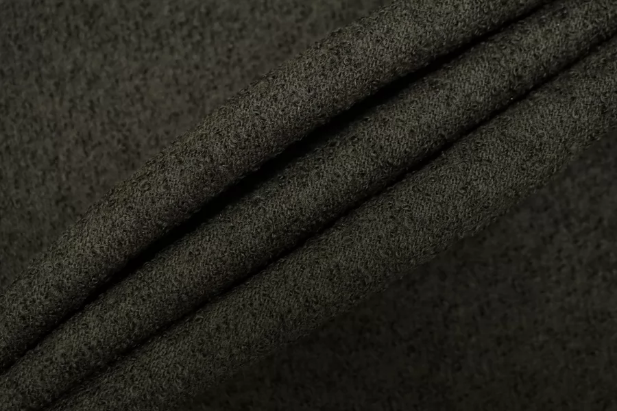 Пальтовая шерсть-букле двухслойная Тёмный хаки FRM H55/4 CC30 13072647