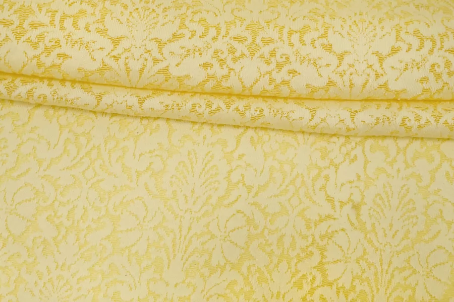 Трикотаж хлопковый ажурный Жёлтый BL H53/1 F33 17082650
