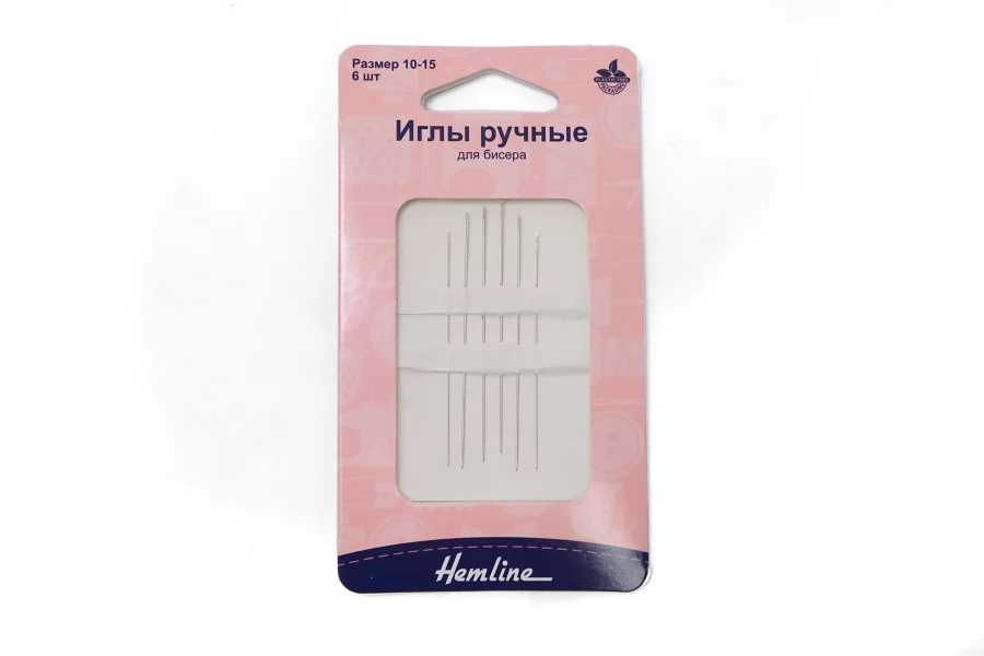 Иглы ручные для бисера Hemline №10-15, 6 шт  24092601