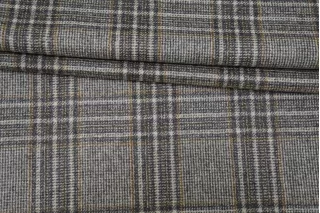 Фланель кашемировая костюмная LORO PIANA Серая в клетку BNC H11 FF60 27082661