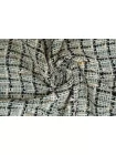 Твид хлопковый CHANEL Клетка бело-бирюзовая BNC H58/2   L60 27082693