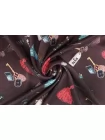 Шёлк варёный сатиновый стрейч LOUIS VUITTON Ключи на глубоком винном BNC H49/2 N20 28082619