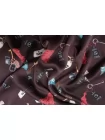 Шёлк варёный сатиновый стрейч LOUIS VUITTON Ключи на глубоком винном BNC H49/2 N20 28082619