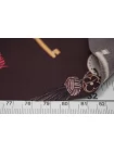 Шёлк варёный сатиновый стрейч LOUIS VUITTON Ключи на глубоком винном BNC H49/2 N20 28082619