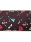 Шёлк варёный сатиновый стрейч LOUIS VUITTON Ключи на глубоком винном BNC H49/2 N20 28082619