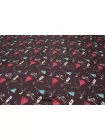 Шёлк варёный сатиновый стрейч LOUIS VUITTON Ключи на глубоком винном BNC H49/2 N20 28082619