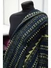 Твид шанель с люрексом Чёрный с синим и салатовым H68/5 L60 11042601