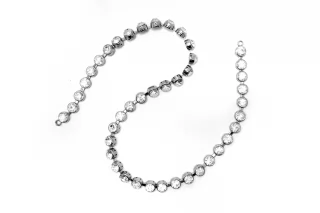 Металлическая цепочка под серебро со стеклянными стразами Swarovski 42 см FR1-21 16042604