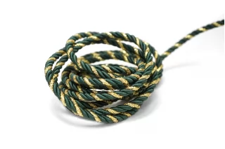Шнур гайтановый Изумрудный с золотым люрексом 6 мм KR2D 18042604
