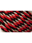 Шнур гайтановый Чёрно-красный с золотым люрексом 7 мм KR3D 18042605