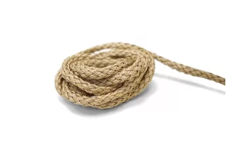 Шнур плетёный круглый Бежевый с золотым люрексом 5 мм KR-3D 18042612