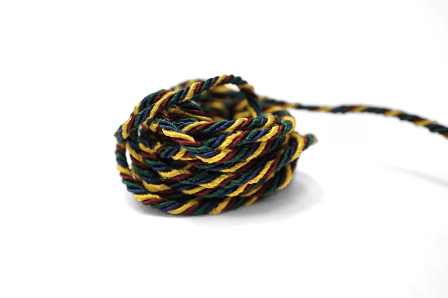 Шнур гайтановый Горчичный с синим и зелёным 3 мм KR3D 18042627