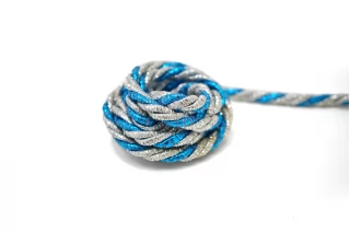 Шнур гайтановый Голубой с серебром люрекс 6 мм LA30\3 18042630